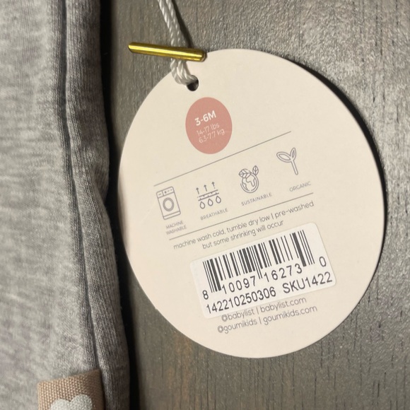 👶🏻 NEW! • Goumi • Gray Long sleeve bodysuit | 3-6 months - Picture 2 of 3